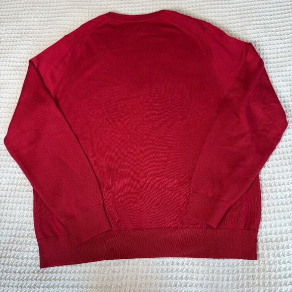 Lands End Supima Cotton Cardigan Sweater Mens Large 42-44 Red Grandpacore - Picture 3 of 9